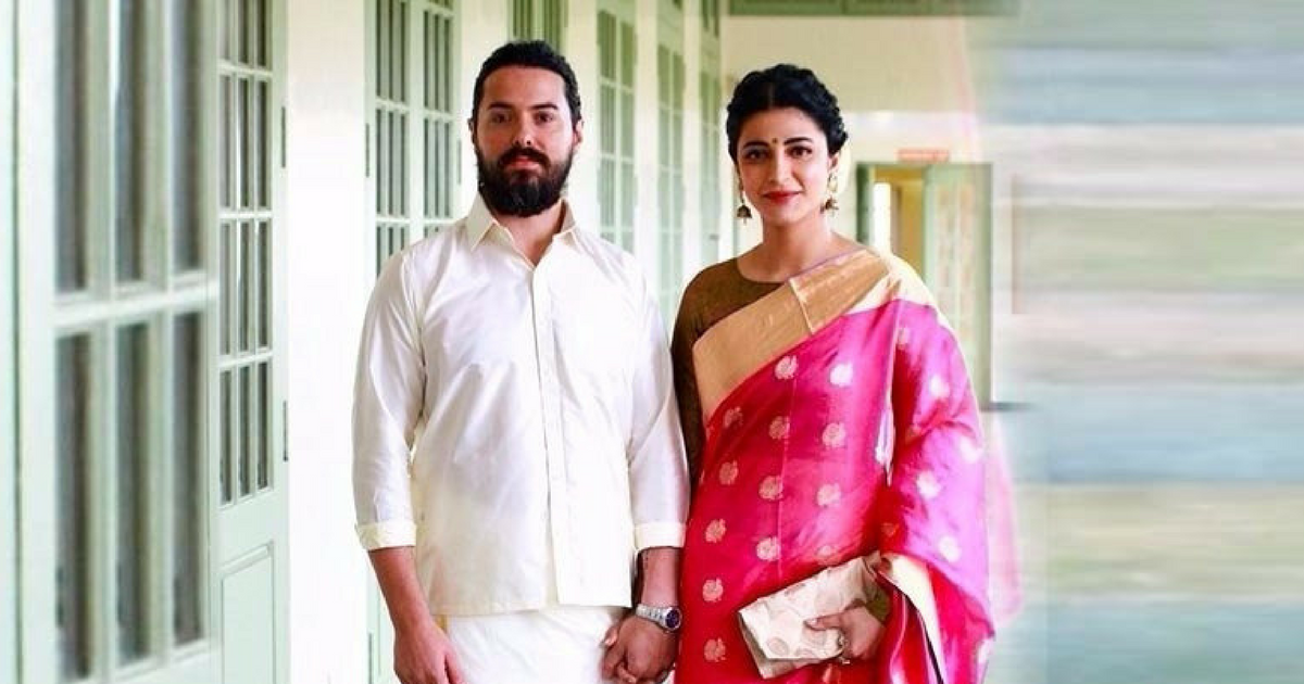 காதலருடன் நெருக்கமாக இருக்கும் புகைப்படத்தை வெளியிட்ட ஸ்ருதிஹாசன்