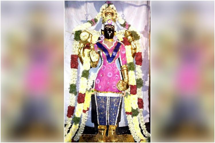 creative and dressed the goddess in salwar-kameez with dupatta priest sacked