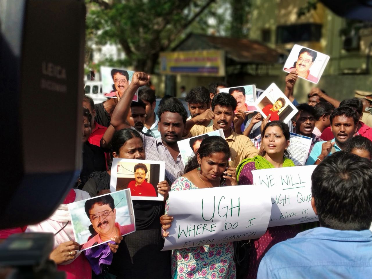 பெண் பத்திரிகையாளர்களை தப்பாக பேசிய எஸ்.வி.சேகர் வீட்டில் கல் வீச்சு!
