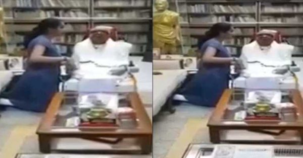 ‘கண்ணே கலைமானே’ –  பேத்தி பாடிய பாடலை ரசித்த கருணாநிதி !