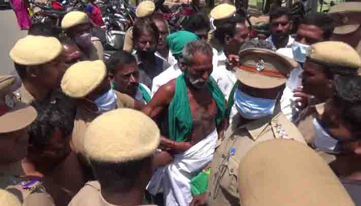 வேட்புமனு தாக்கல் செய்ய நிர்வாணமாக வந்த விவசாயிகள்!