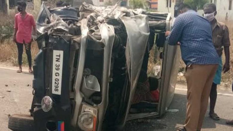குடிபோதையில் போலீஸ் வாகனத்தை கடத்தி லாரியில் மோதி நடுரோட்டில் கவிழ்த்த வாலிபர்!