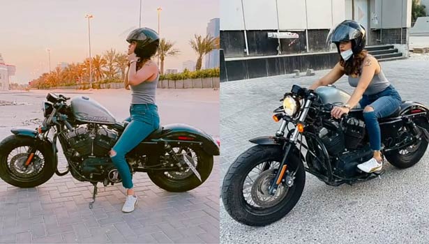 ‘ஹார்லி டேவிட்சன்’ பைக்கில் கெத்தாக வலம்வந்த விஷால் பட நடிகை – வைரலாகும் வீடியோ