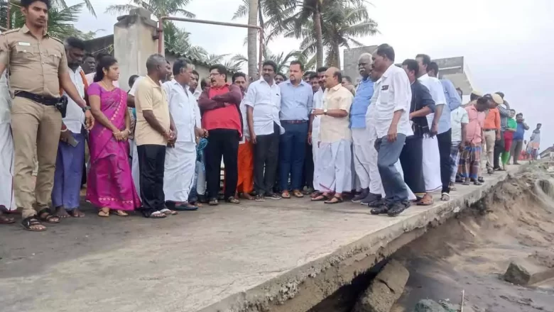 மாமல்லபுரத்தில் மாண்டஸ் புயலால் பாதித்த பகுதிகளை பார்வையிட்ட அமைச்சர் அன்பரசன்!