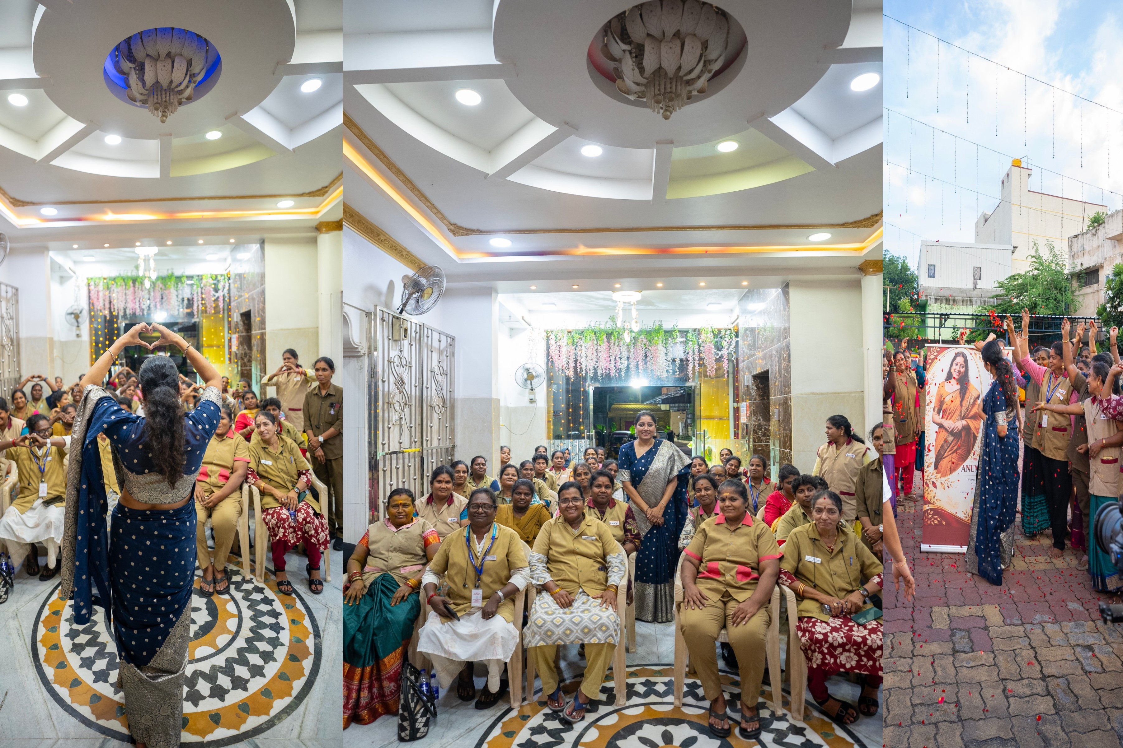 பெண் ஆட்டோ ஓட்டுநர்களுக்கு நலத்திட்ட உதவிகளை வழங்கிய நடிகை அனுமோல்